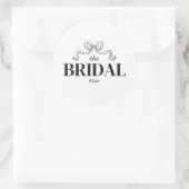 De Bruids Tijdperk | Lint Boog Schets Bruiloft Bor Ronde Sticker (Tas)