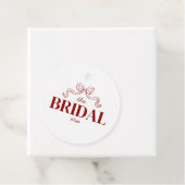 De Bruids Tijdperk | Rode Lint Boog Schets Bruilof Bedankjes Labels (In situ)