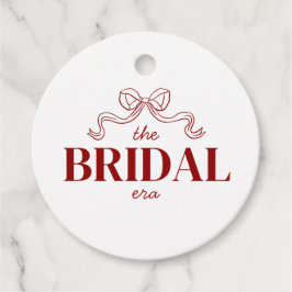 De Bruids Tijdperk | Rode Lint Boog Schets Bruilof Bedankjes Labels