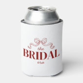 De Bruids Tijdperk | Rode Lint Boog Schets Bruilof Blikjeskoeler (Blikje Voorkant)