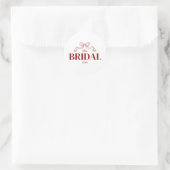 De Bruids Tijdperk | Rode Lint Boog Schets Bruilof Ronde Sticker (Tas)
