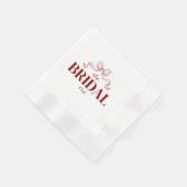 De Bruids Tijdperk | Rode Lint Boog Schets Bruilof Servet (Hoek)