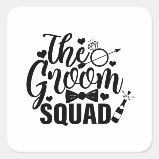 De Bruidsjonkers Squad Vierkante Sticker (Voorkant)