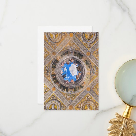 De bruidskamer, plafond door Andrea Mantegna Bedankkaart (Voorkant / Achterkant in situ)
