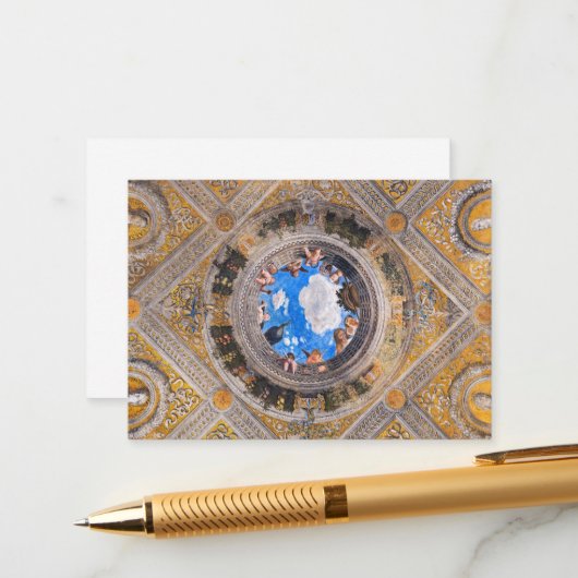 De bruidskamer, plafond door Andrea Mantegna Informatiekaartje (Voorkant / Achterkant in situ)