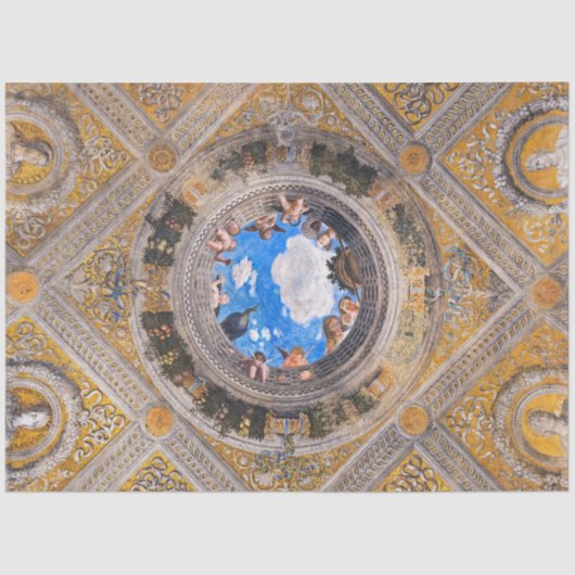 De bruidskamer, plafond door Andrea Mantegna Tissuepapier (Voorkant)