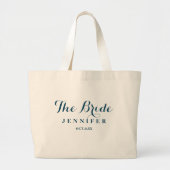 De Bruidsmarine Aangepaste Trouwdag Grote Tote Bag (Voorkant)