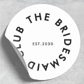 De bruidsmeisje Club Bachelorette Ronde Sticker