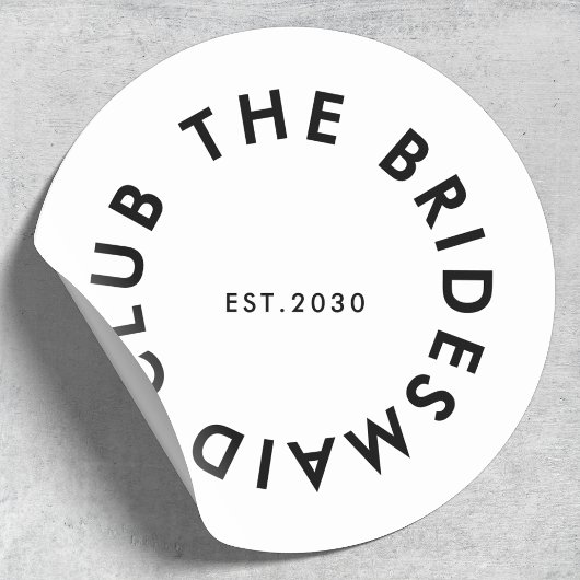 De bruidsmeisje Club Bachelorette Ronde Sticker