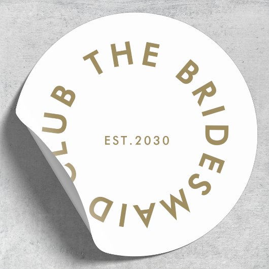 De bruidsmeisje Club Bachelorette Ronde Sticker