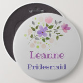 De Bruidsmeisje Knop Badge Ronde Button 6,0 Cm (Voorkant /achterkant)
