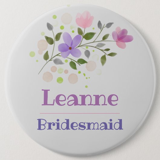 De Bruidsmeisje Knop Badge Ronde Button 6,0 Cm (Voorkant)