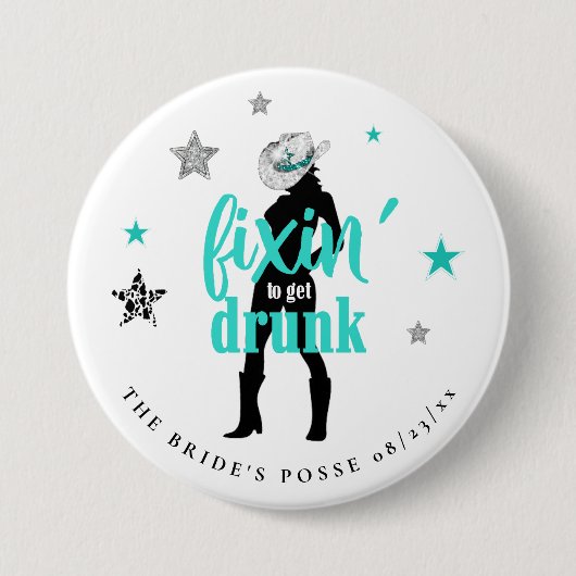 De Bruidsmeisjes Posse Disco Teal ID925 Ronde Button 7,6 Cm (Voorkant)