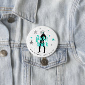 De Bruidsmeisjes Posse Disco Teal ID925 Ronde Button 7,6 Cm (In situ)