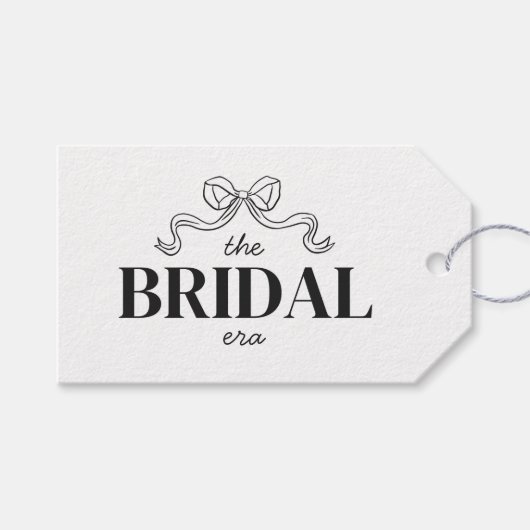 De Bruidsperiode | Lint Boog Schets Bruiloft Borre Cadeaulabel (Voorkant (Horizontaal))