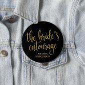 De Bruidsstoet Gouden Glitter Bachelorette Ronde Button 4,0 Cm (In situ)