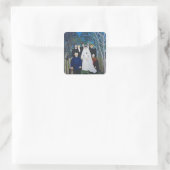 De bruiloft, c.1905 vierkante sticker (Tas)