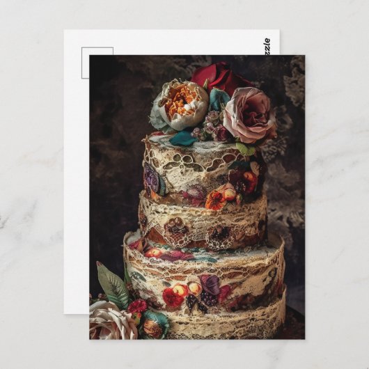 De bruiloft Cake Briefkaart (Voorkant / Achterkant)