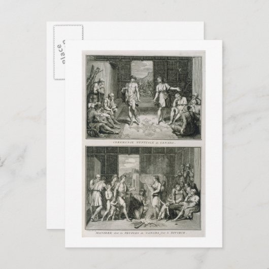 De bruiloft-ceremonie en de wijze van echtscheidin briefkaart (Voorkant / Achterkant)