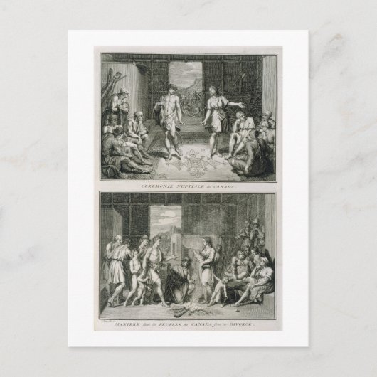 De bruiloft-ceremonie en de wijze van echtscheidin briefkaart (Voorkant)