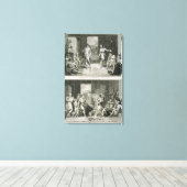 De bruiloft-ceremonie en de wijze van echtscheidin canvas afdruk (Insitu (Houten vloer))