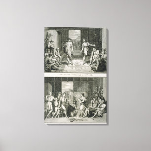 De bruiloft-ceremonie en de wijze van echtscheidin canvas afdruk