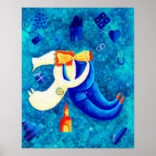 De bruiloft die hedendaagse kunst schildert drukt poster