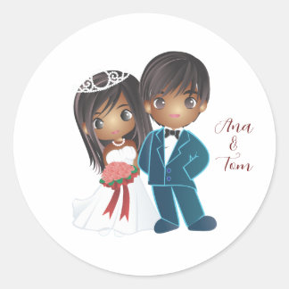 De bruiloft gestileerd ronde sticker