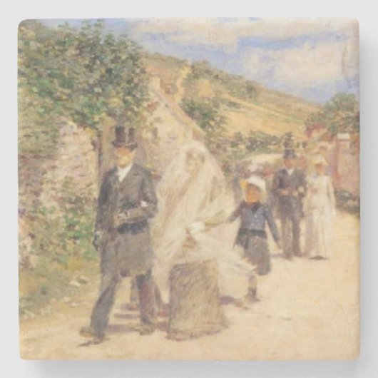 De bruiloft mars (huwelijkscène) stenen onderzetter (Voorkant)