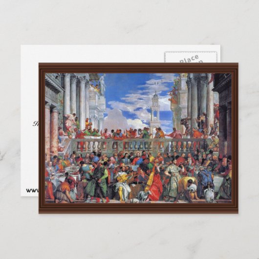 De bruiloft op Cana, die op Cana weduwt, Briefkaart (Voorkant / Achterkant)