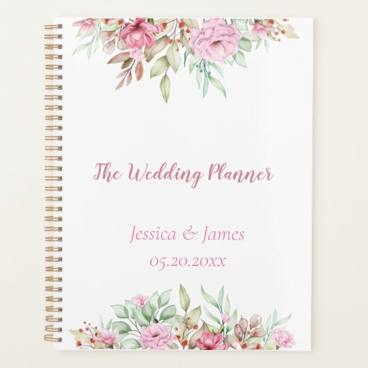 De bruiloft Planner, Elegant Floral Sophisticated Planner (Voorkant)