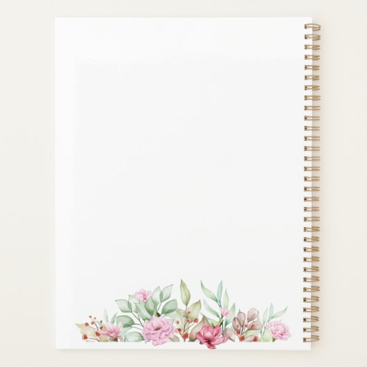 De bruiloft Planner, Elegant Floral Sophisticated Planner (Achterkant)