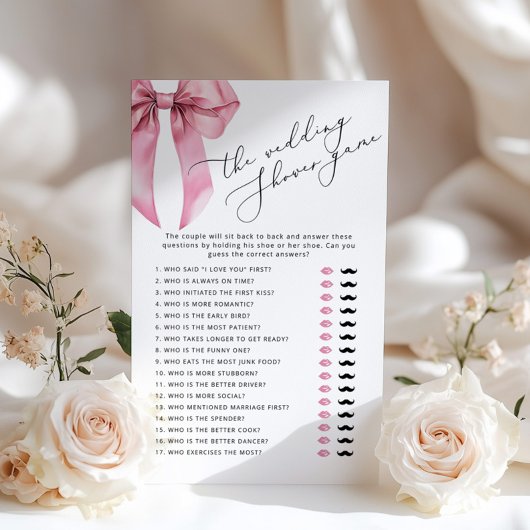 De bruiloft schoen spel Pink Bow Vrijgezellenfeest