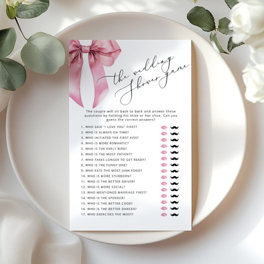 De bruiloft schoen spel Pink Bow Vrijgezellenfeest