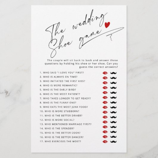De bruiloft schoen spel Script Vrijgezellenfeest s (Voorkant)
