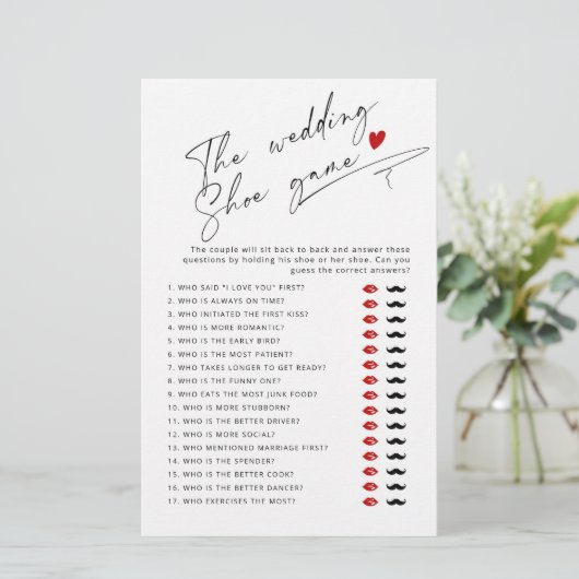 De bruiloft schoen spel Script Vrijgezellenfeest s (Staand voorkant)