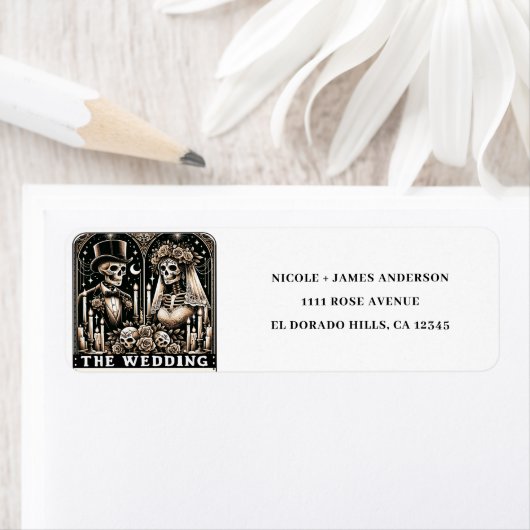 DE BRUILOFT Tarot Skeletten Bruid & bruidegom Brui Etiket (Insitu)