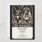 DE BRUILOFT Tarot Skeletten Bruid & bruidegom Kaart (Voorkant)