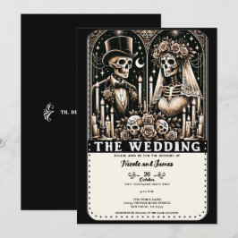 DE BRUILOFT Tarot Skeletten Bruid & bruidegom Kaart