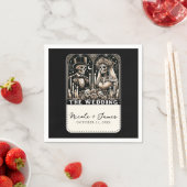 DE BRUILOFT Tarot Skeletten Bruid & bruidegom Servet (Insitu)