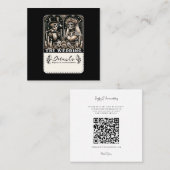 DE BRUILOFT Tarot Skeletten Bruid & bruidegom Vierkante Visitekaartje (Voorkant / Achterkant)