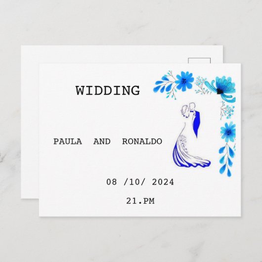 DE BRUILOFT UITNODIGING (Voorkant / Achterkant)