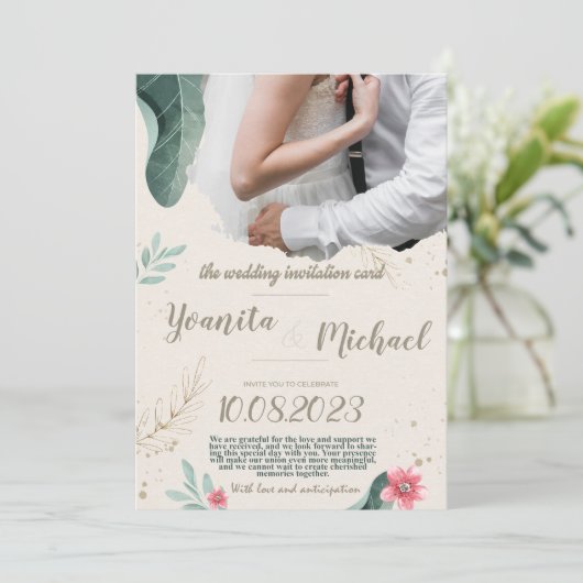 De bruiloft uitnodiging (Staand voorkant)