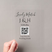 De bruiloft van add koppel naam QR code scan detai Acryl Uitnodigingen (Insitu (Draagbaar))