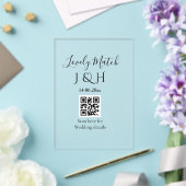 De bruiloft van add koppel naam QR code scan detai Acryl Uitnodigingen (Insitu (Huwelijk))