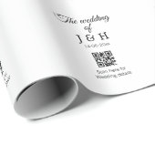 De bruiloft van add koppel naam QR code scan detai Cadeaupapier (Rol Hoek)
