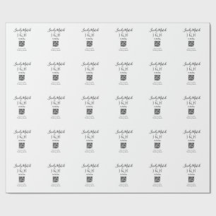 De bruiloft van add koppel naam QR code scan detai Cadeaupapier