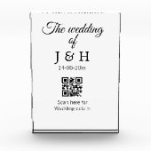 De bruiloft van add koppel naam QR code scan detai Fotoblokken (Voorkant)