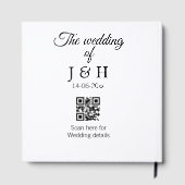 De bruiloft van add koppel naam QR code scan detai Gastenboek (Achterkant)