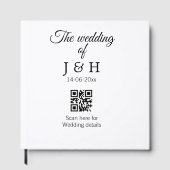 De bruiloft van add koppel naam QR code scan detai Gastenboek (Voorkant)